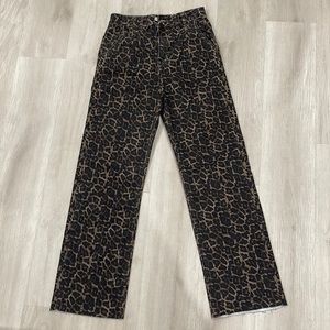 Nwt animal print wide pant denim